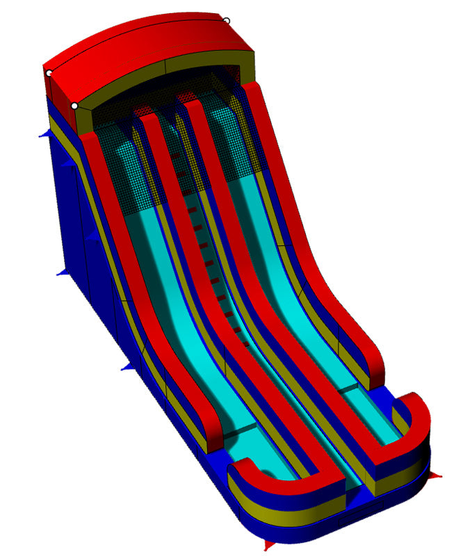20'H Dual Lane Slide Wet n Dry