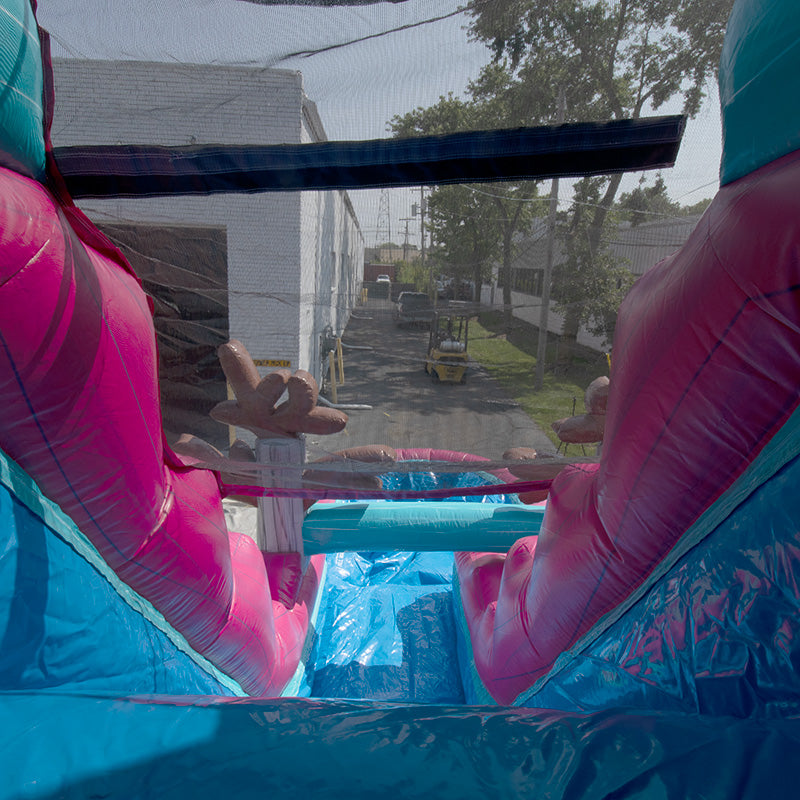 19'H Pink and Blue Wave Slide Wet n Dry