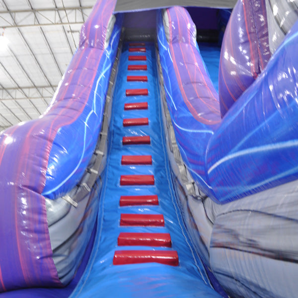 22'H 2-Lane Purple Screamer Slide w/ Slip n Splash