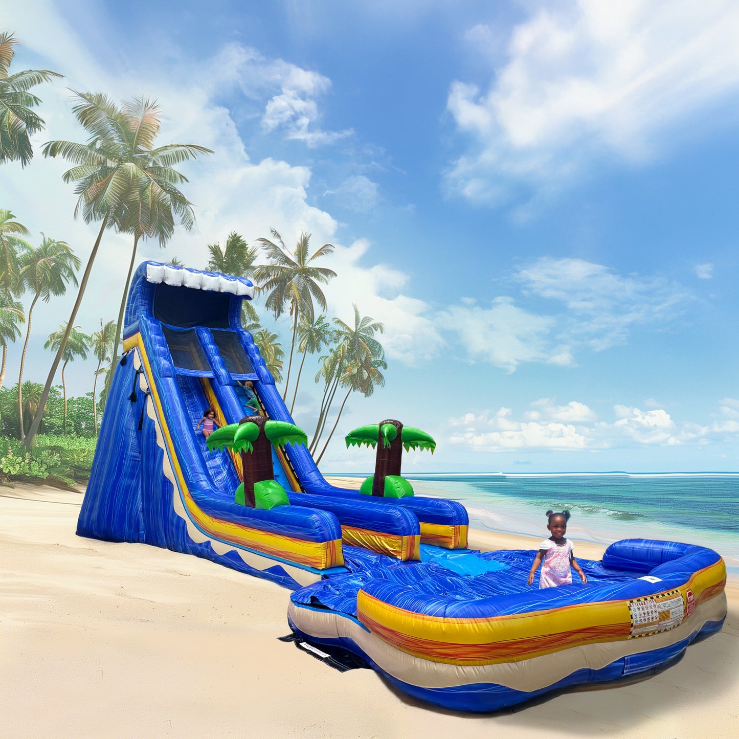 18'H Blue Wave Slide with Removable Pool
