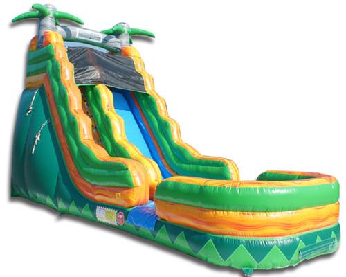 19'H Palm Tree Slide Wet n Dry – Moonwalk USA - Main Image