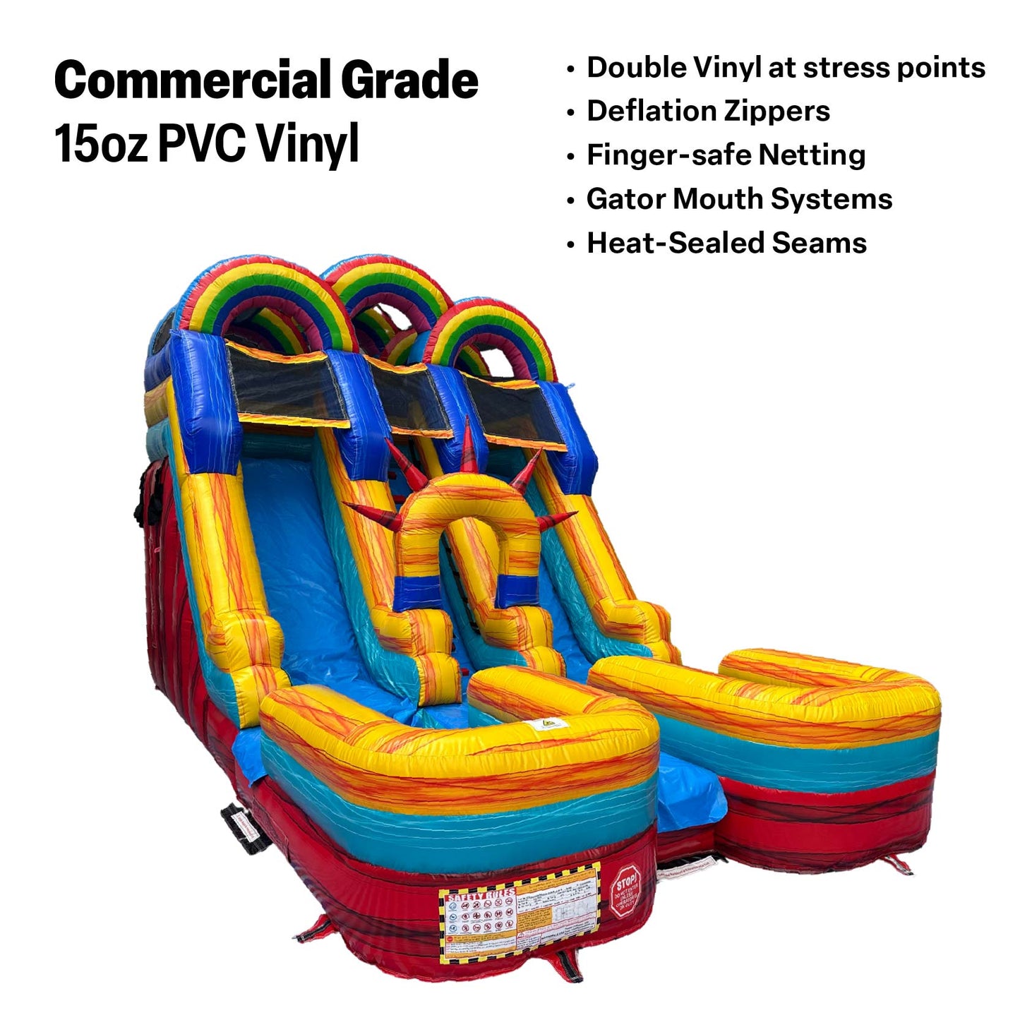 15'H Dual Lane Rainbow Slide Wet n Dry