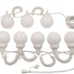 Package of (10) 8-Globe Light Set - White Globes with White Curly String Cords