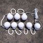 8-Globe Light Set - White Globes with White Curly String Cord