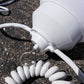 8-Globe Light Set - White Globes with White Curly String Cord