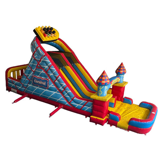 46'Lx20'H 2-Lane Carnival Slide Piece With Removable Pool