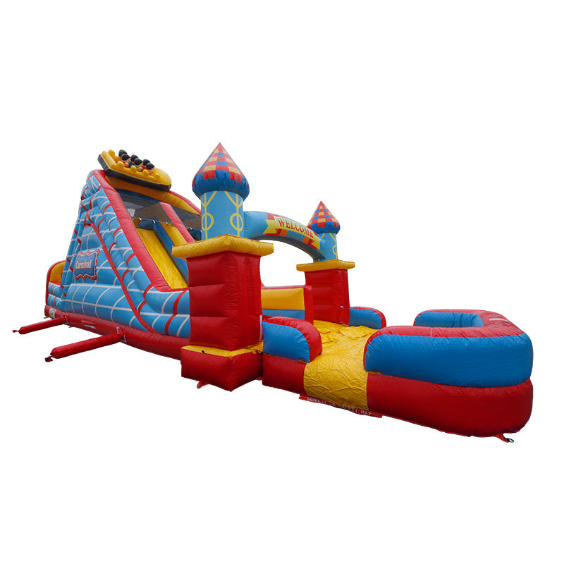 46'Lx20'H 2-Lane Carnival Slide Piece With Removable Pool