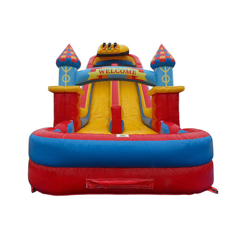 46'Lx20'H 2-Lane Carnival Slide Piece With Removable Pool