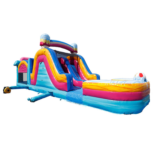 36'L Ice Cream Party Obstacle Course Wet n Dry