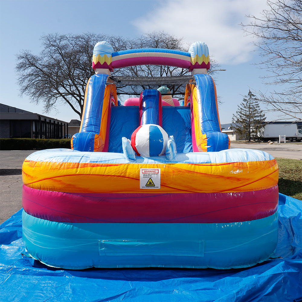 36'L Ice Cream Party Obstacle Course Wet n Dry