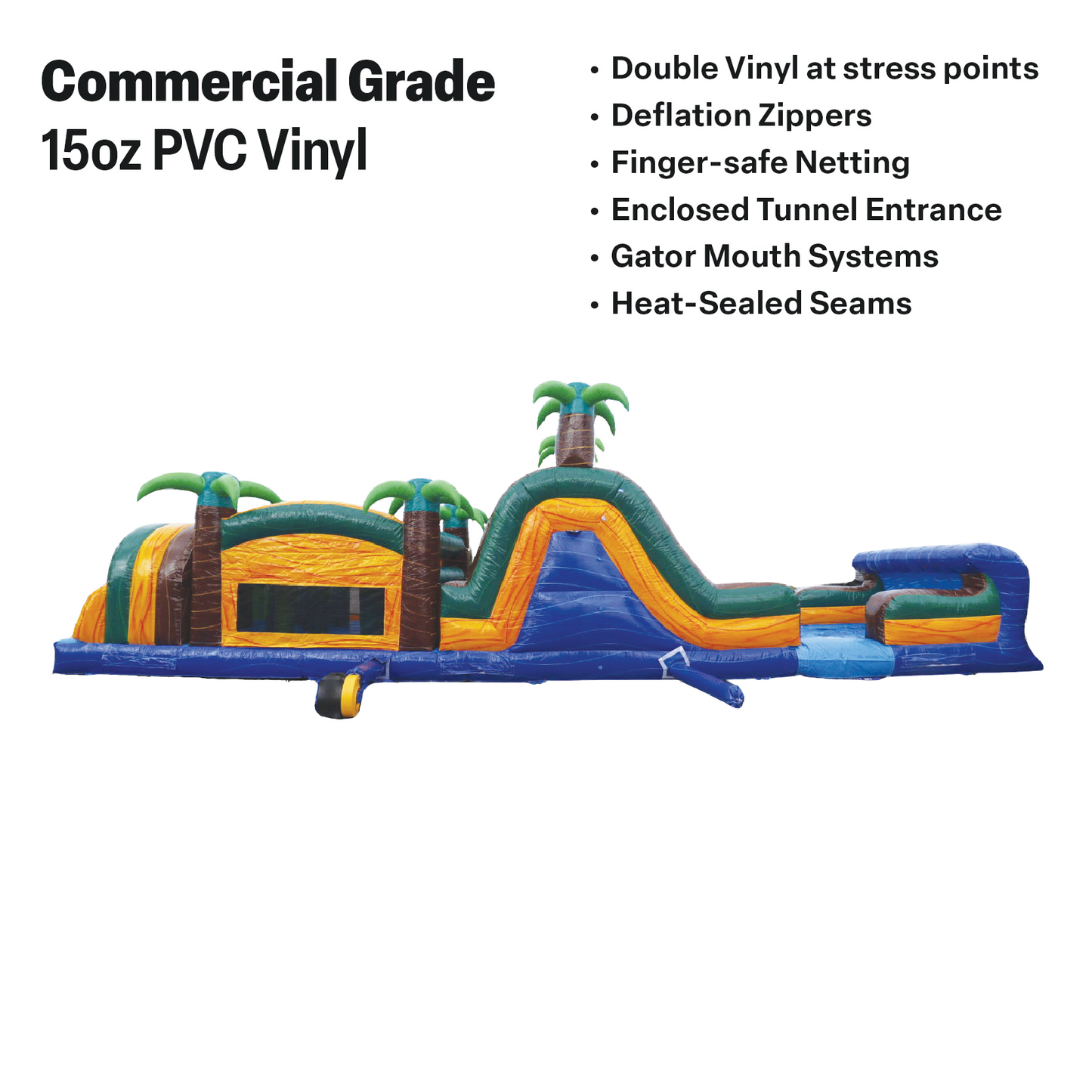 45'L Palm Tree Obstacle Course Wet n Dry