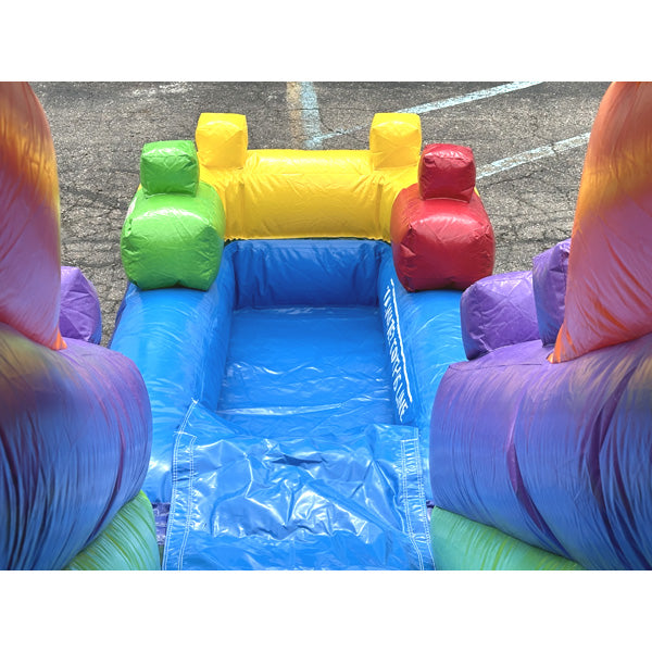 Dual Lane Dura-Lite Block Combo w Detachable Pool – Moonwalk USA