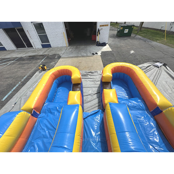 15'H Dual Lane Dura-Lite Fun Slide w Detachable Pool – Moonwalk USA