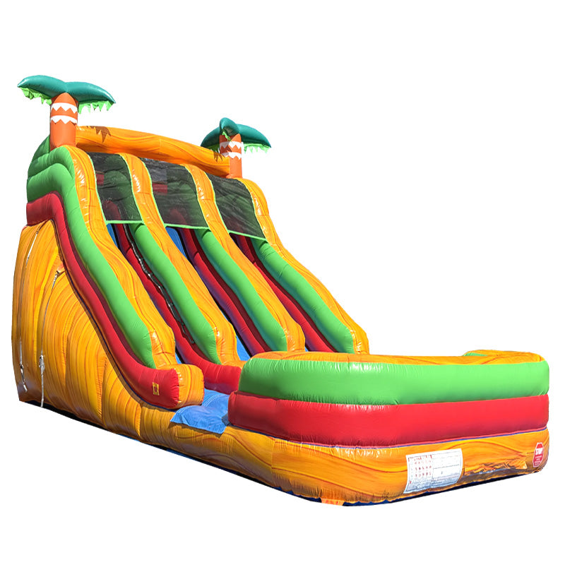 18'H Dura-Lite Dual Lane Volcano Slide Wet n Dry