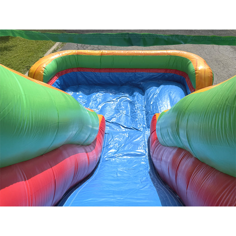 18'H Dura-Lite Dual Lane Volcano Slide Wet n Dry