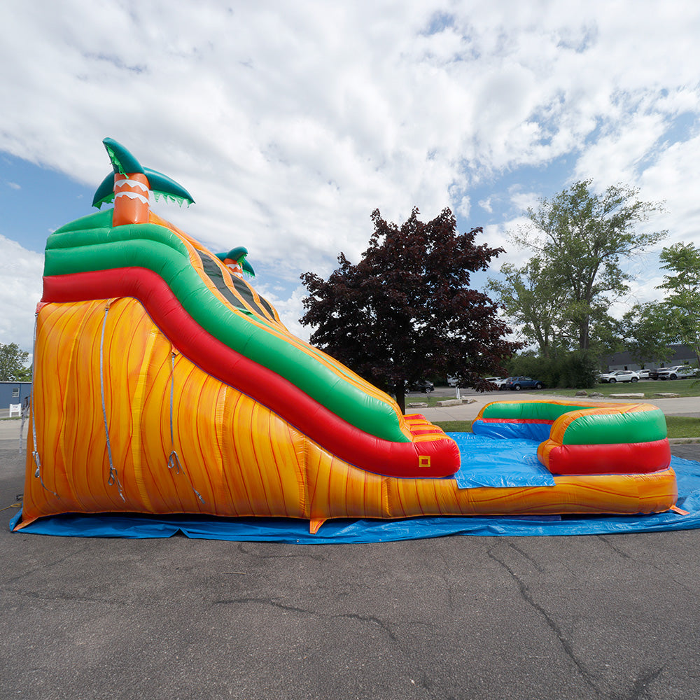 18'H Dura-Lite Dual Lane Volcano Slide Wet n Dry