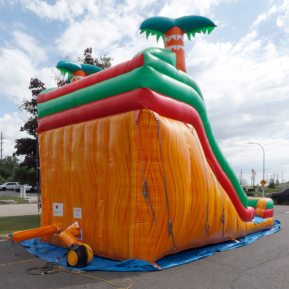 18'H Dura-Lite Dual Lane Volcano Slide Wet n Dry