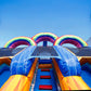 13'H Dual Lane Rainbow Water Slide with Deep Pool