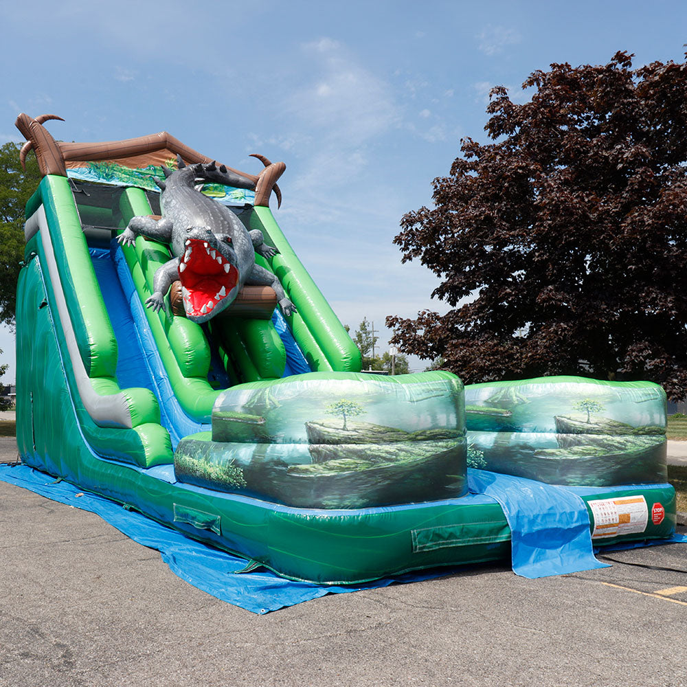 22'H Dual Lane Gator Slide Wet n Dry
