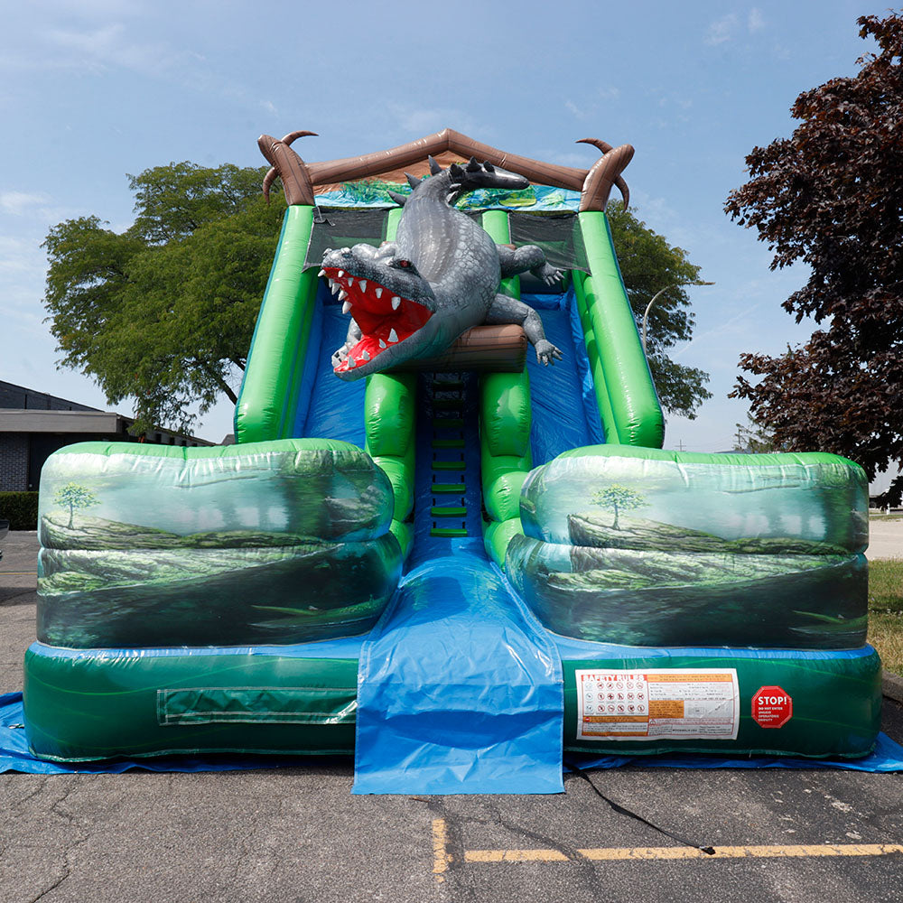 22'H Dual Lane Gator Slide Wet n Dry