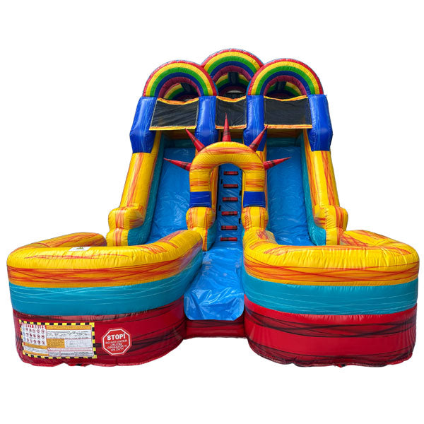 20'H Dual Lane Rainbow Slide Wet n Dry