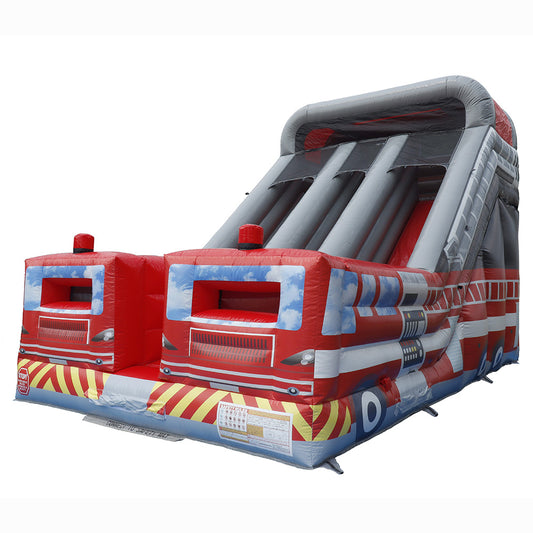 15'H Dual Lane Fire Truck Water Slide