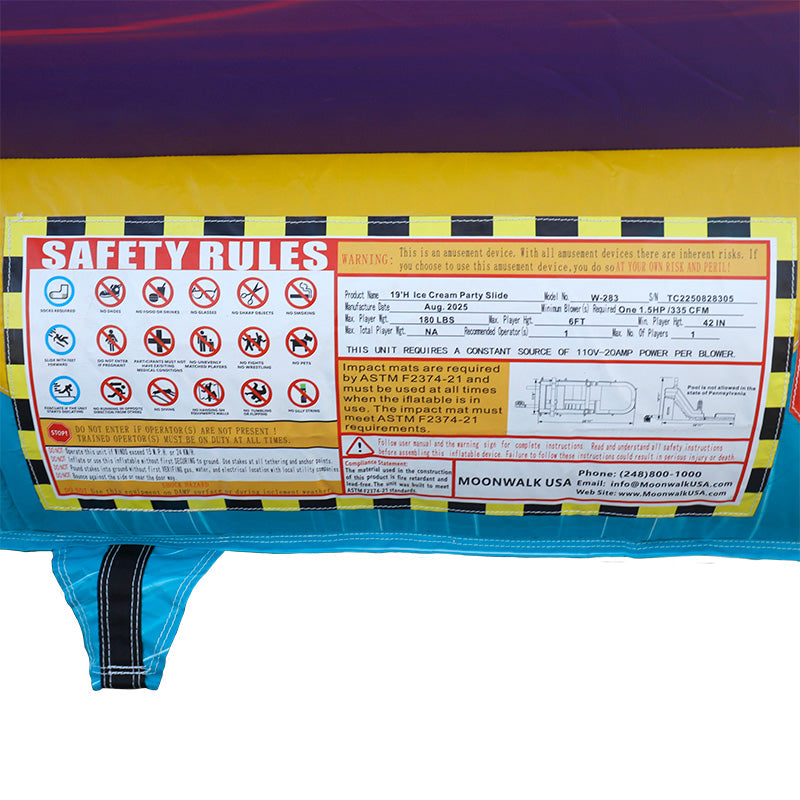 19'H Ice Cream Slide Wet n Dry