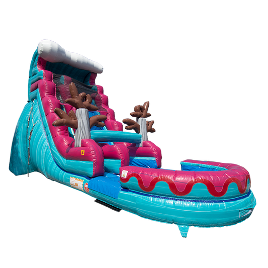 19'H Pink and Blue Wave Slide Wet n Dry