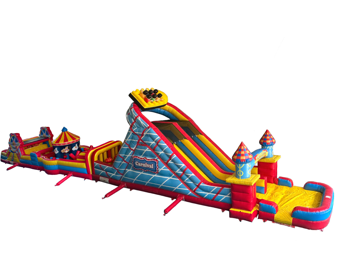 89'L Carnival Obstacle Course with Removable Pool (Free Blower)