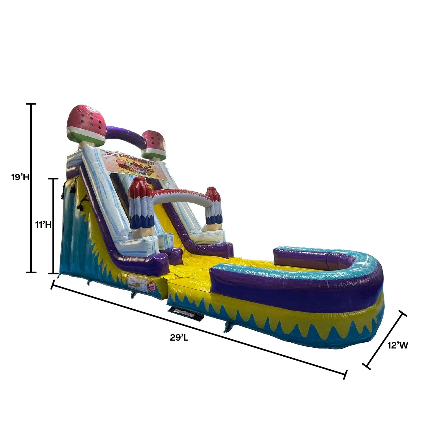 19'H Ice Cream Slide Wet n Dry