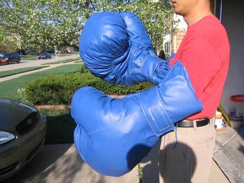 Giant store punching gloves