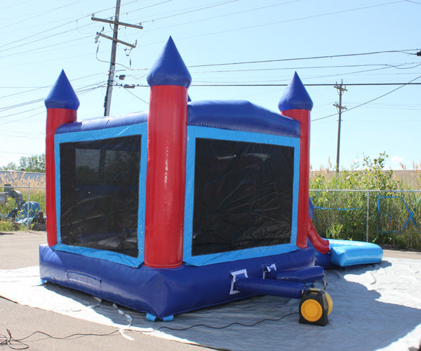 2-Lane Red n Blue Combo w/ Pool – Moonwalk USA