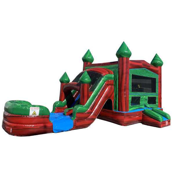2-Lane Red Ruby Castle Combo Wet n Dry – Moonwalk USA